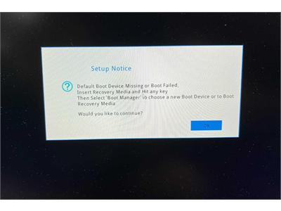 راهنمای شناسایی و رفع خطای Default Boot Device Missing در لپ‌تاپ‌ها