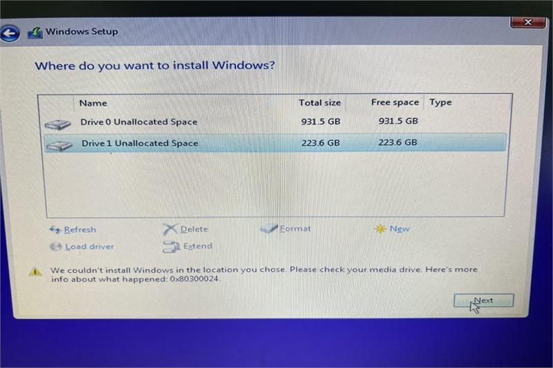 آموزش رفع خطای 0x80300024 هنگام نصب ویندوز در لپ‌تاپ و کامپیوتر