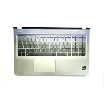 قاب C و کیبورد اورجینال HP 15‑ab143CL بک لایت دار نقره ای بدون تاچ پد
