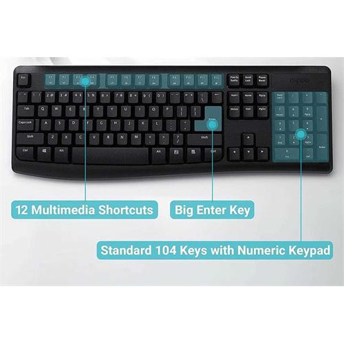 کیبورد وایرلس و ماوس X1800Pro Wireless Desktop Set RAPOO