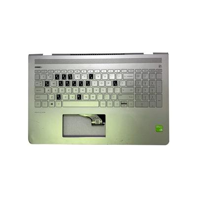 قاب C و کیبورد لپ‌تاپ HP Pavilion 15-cc199 | نقره‌ای | اورجینال رو دستگاهی